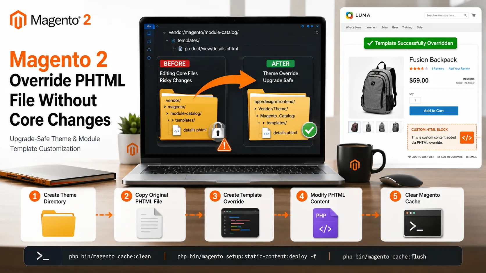 Magento 2 Override PHTML File Without Core Changes