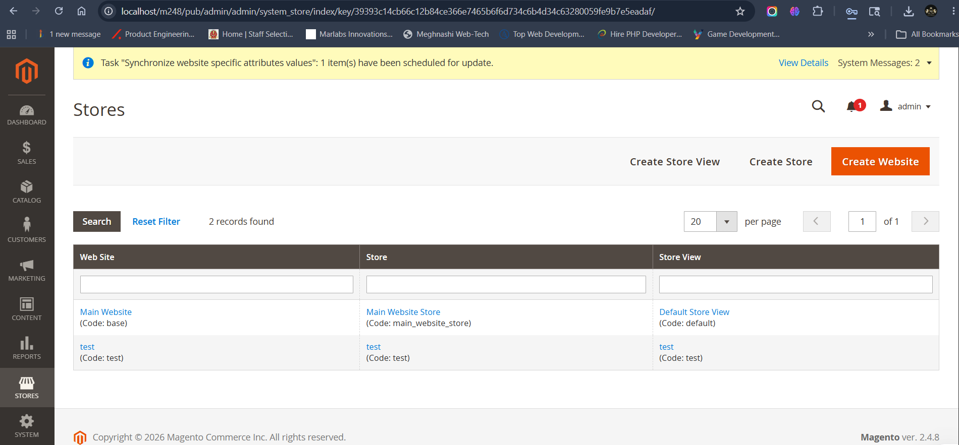 Magento 2 multiple websites with different domains